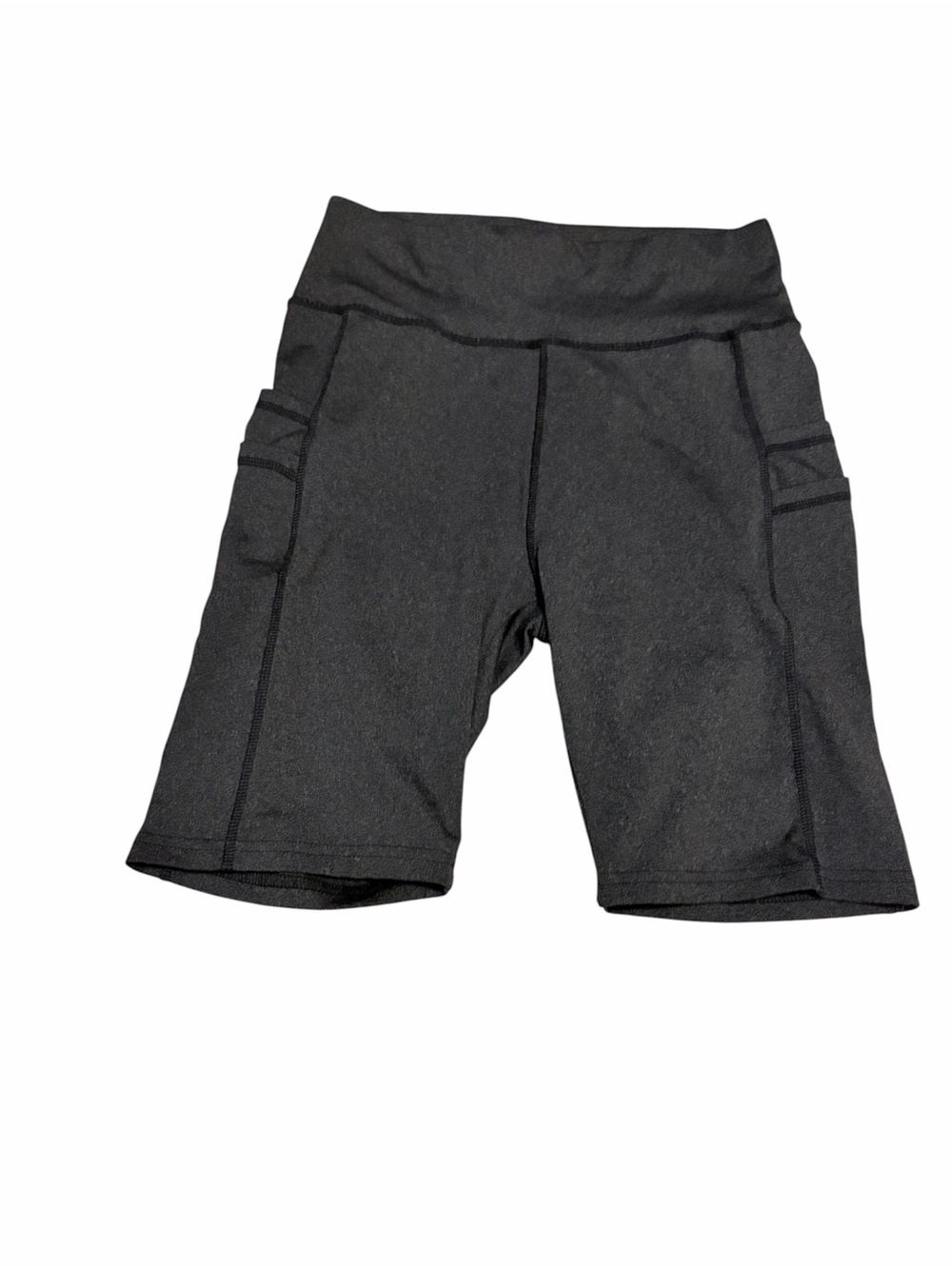Shein medium Women's Charcoal Grey High-Waisted Biker Shorts with Side Pockets
